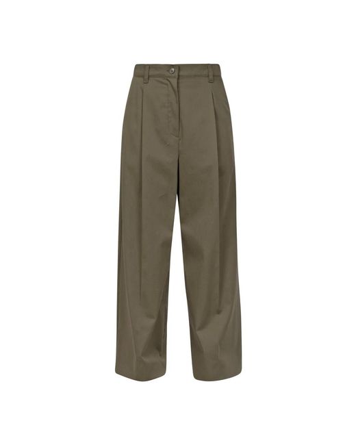 Pantaloni in gabardine con chiusura frontale di Weekend by Maxmara in Green