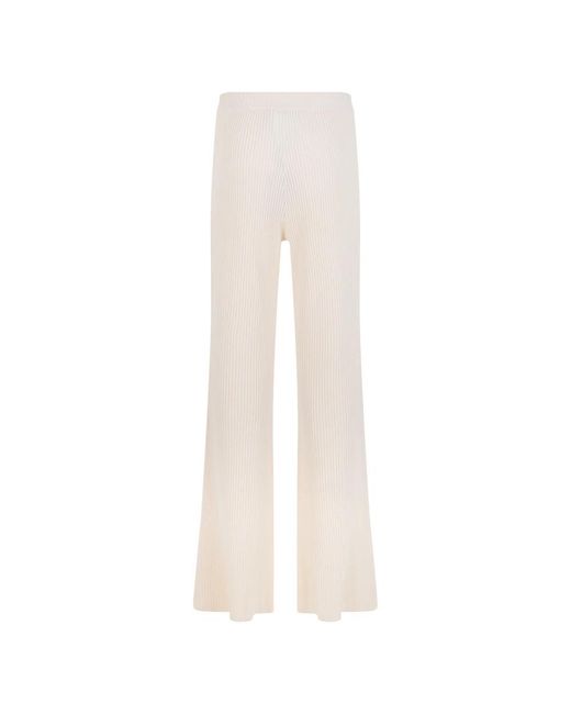 Alberta Ferretti White Wide Trousers