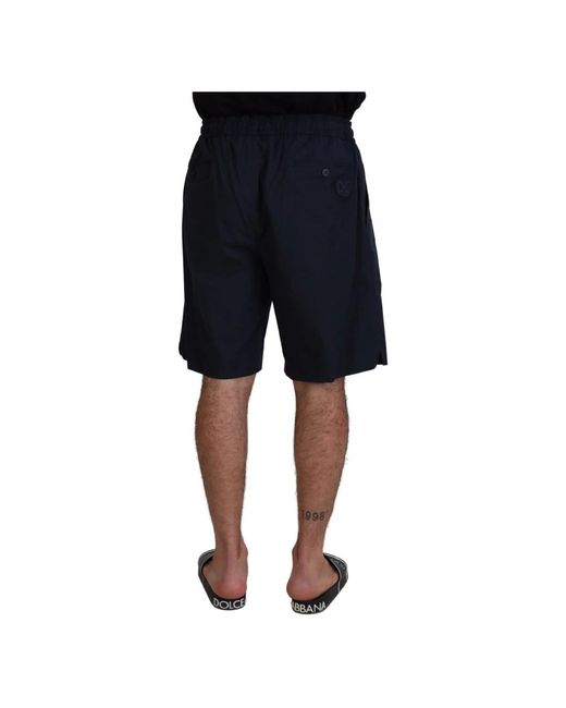 Dolce & Gabbana Blaue bermuda-shorts mit mittelhoher taille in Blue für Herren