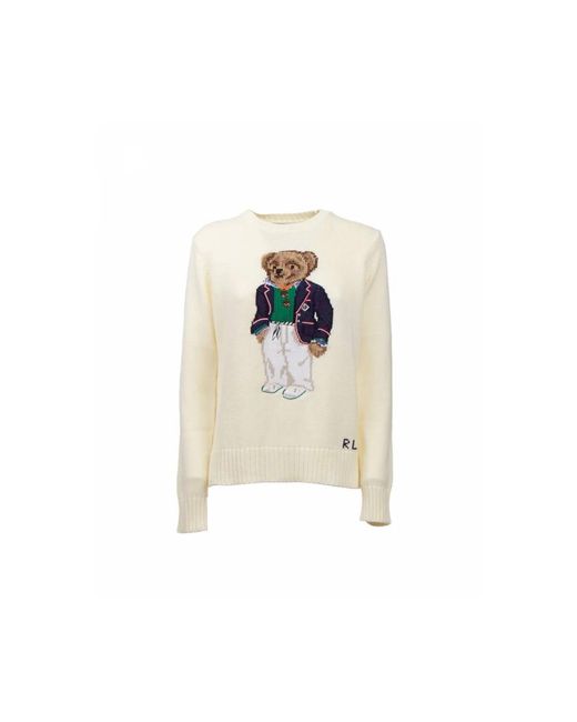 Riv bear maglione a maniche lunghe di Polo Ralph Lauren in White