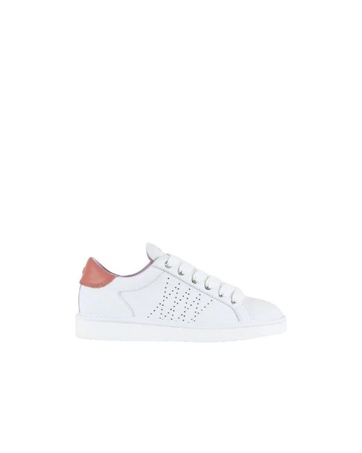 Pànchic Schoenen ,Wit ,Leer Lace-Up Sneakers Coral Spoiler in het White
