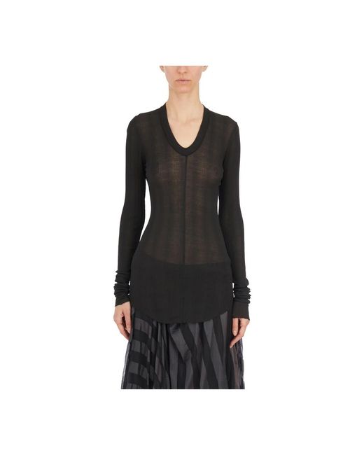 V-Neck Knitwear Marc Le Bihan de color Black