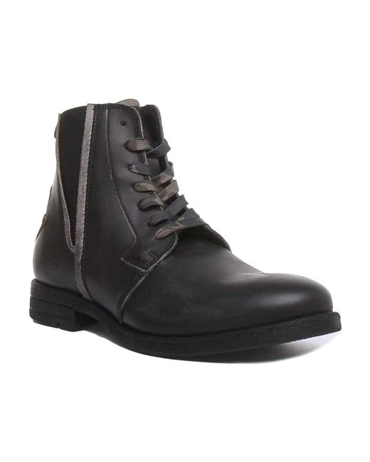 Replay Black Lace-Up Boots for men