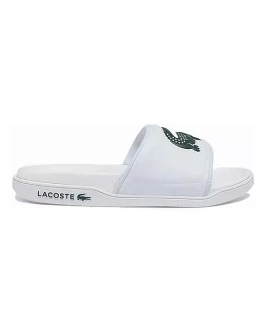 White lacoste sliders discount