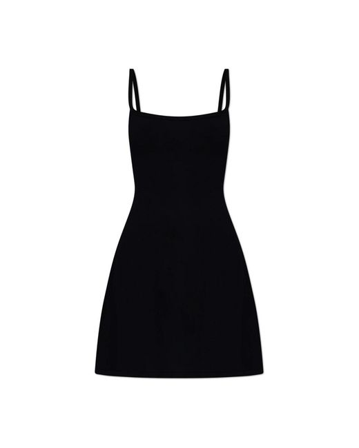 DSquared² Kleedjes ,Zwart ,Polyester Off-Shoulder Jurk in het Black