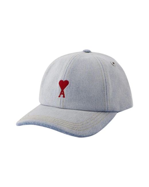 Cappello di cotone rosso - blu di AMI in Gray