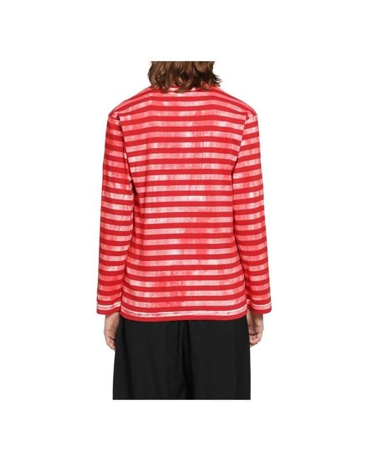 Comme des Garçons Red Long Sleeve T-Shirts