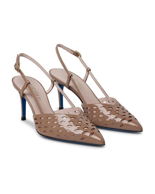 Loriblu Schoenen ,Leer Slingback Geometrisch in het Brown