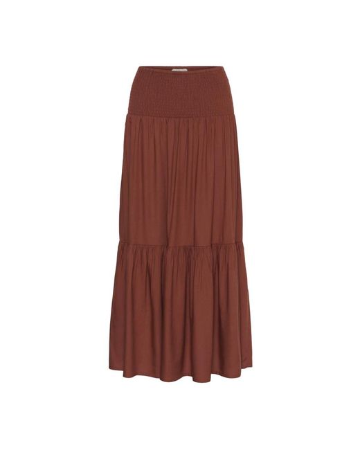Kaffe Maxi Rok in het Brown