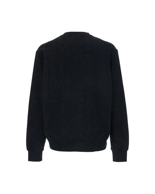 Givenchy Hoodies & Sweatvesten ,Zwart ,Katoen Zwart Sweatshirt Met Ronde Hals En Logopatch Op De Voorkant Van Katoen Voor in het Blue voor heren