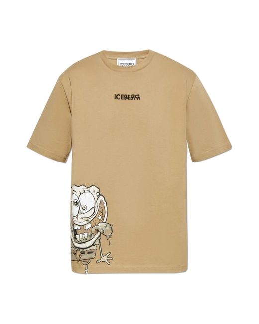 Iceberg T-shirt mit druck in Natural für Herren