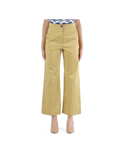 Pantaloni in cotone stretch stile nabis di Marella in Yellow