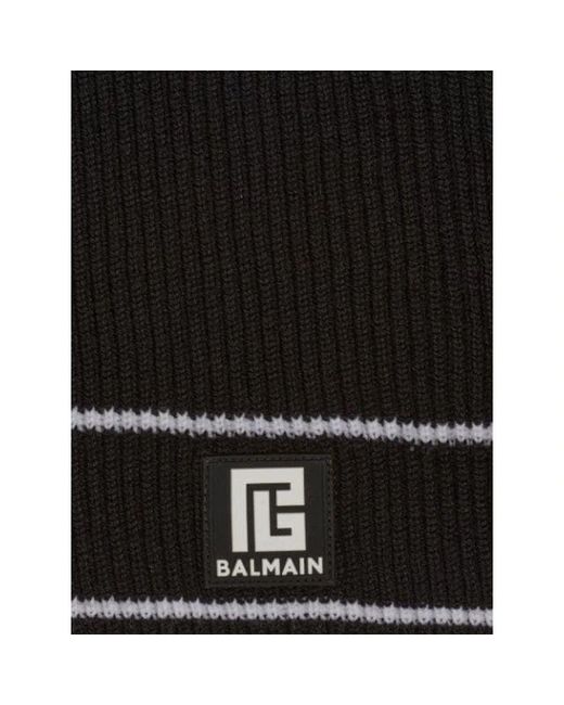 Balmain Wollschal Mit Patch in Black für Herren