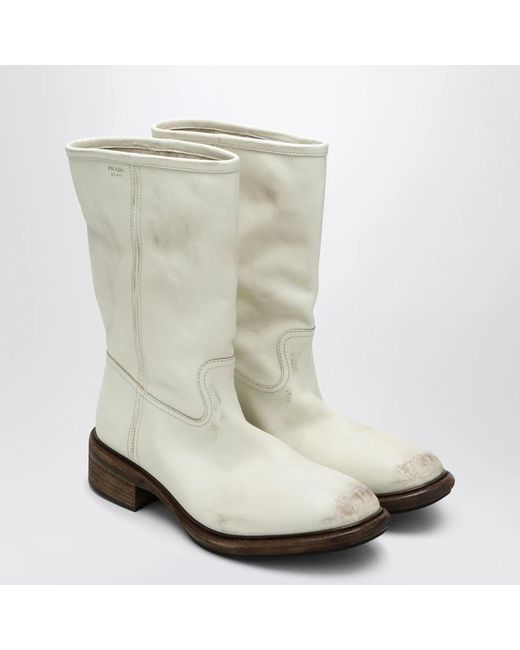 Prada Gray Heeled Boots