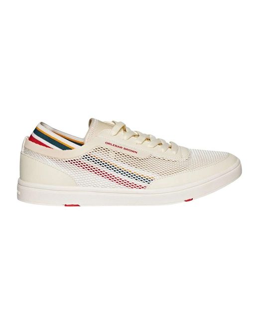 Orlebar Brown Schoenen ,Zwembare Aqua Streep Schoen in het White voor heren
