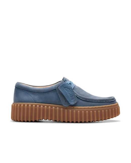 Laced shoes Clarks de color Blue