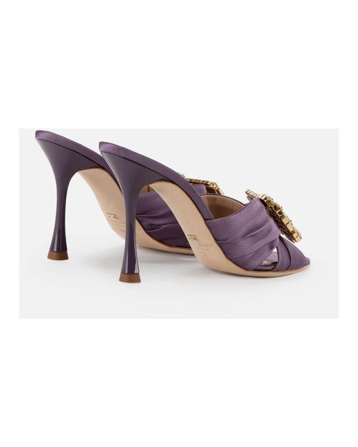 Elisabetta Franchi Shoes > Heels > Heeled Mules in het Purple