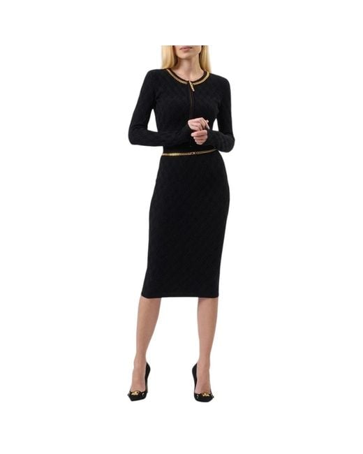 Elisabetta Franchi Black Knitted Dresses