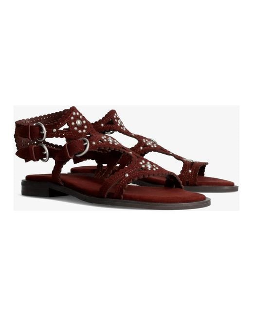 Ash Brown Flat Sandals