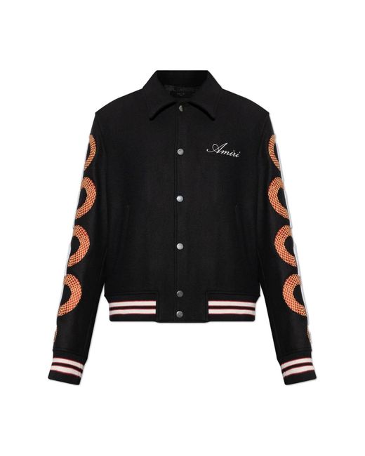 Amiri Black Bomber Jackets for men