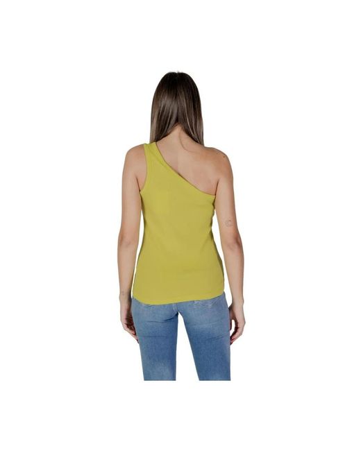 B.Young Yellow Sleeveless Tops