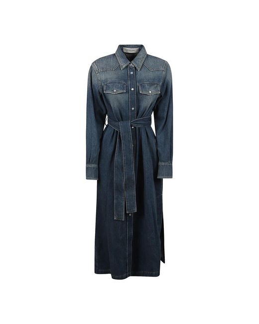 Golden Goose Deluxe Brand Blue Denim Chemisier Kleid