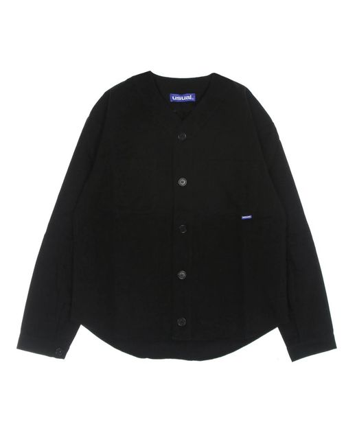 USUAL Hoodies & Sweatvesten ,Zwart ,Katoen Zwart T-Shirt Met V-Hals En Lange Mouwen in het Black voor heren