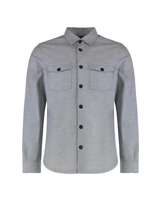 Moorer Gray Casual Shirts for men