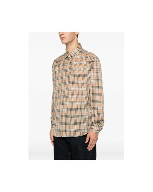 Burberry Radmar Check Shirt in het Natural voor heren