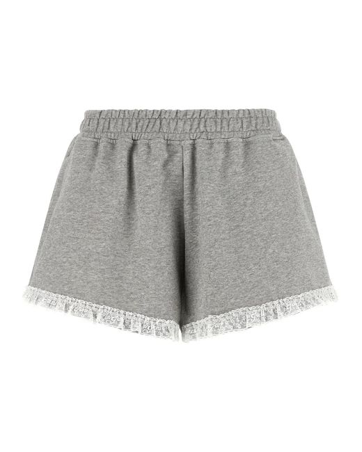 Ganni Isoli Katoen Mélange Shorts in het Gray
