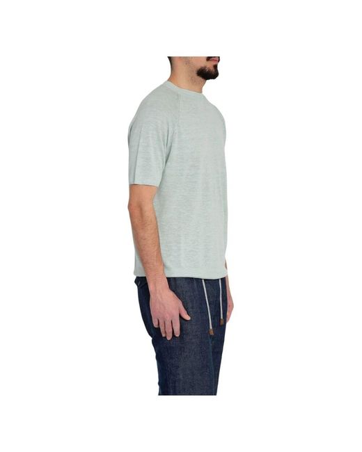 Eleventy Militärgrüner leinenpullover in Blue für Herren