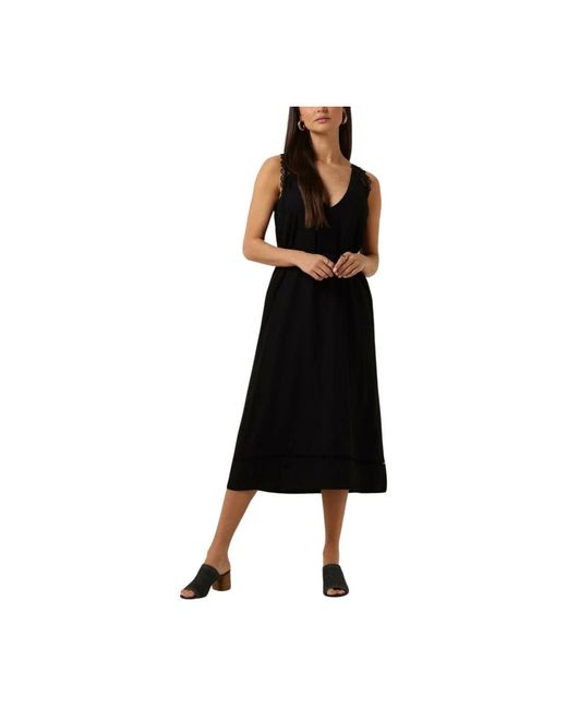Suncoo Black Cristy Schwarzes Midikleid