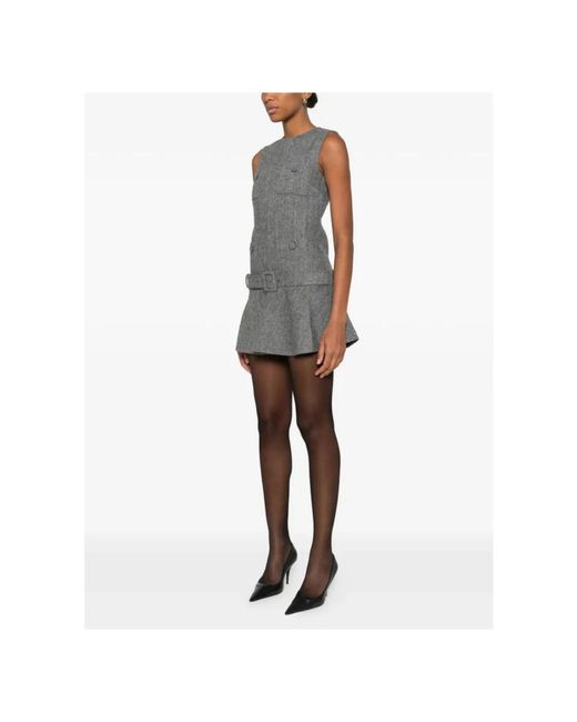 Self-Portrait Gray Short Dresses