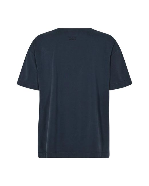 Mos Mosh Blue Basic Tee Top Kurzarm