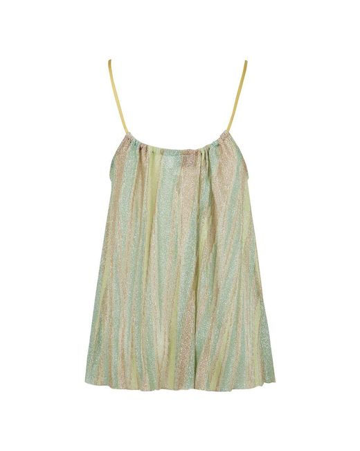 Forte Forte Green Gestreiftes Lurex Stricktop