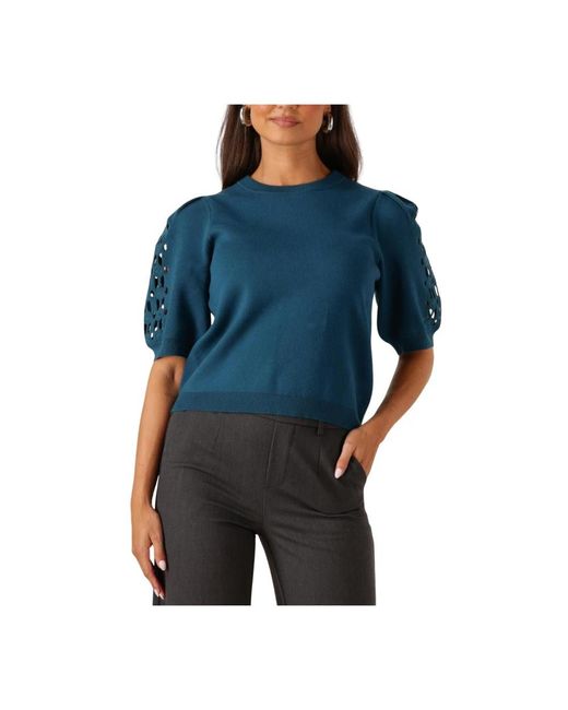 Object Blue Blauer Strickpullover Für Herbst