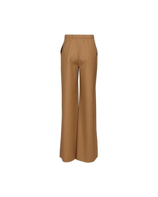 Max Mara Broeken ,Bruin ,Wol Pantalon Jogging Van Wollen Stof in het Brown