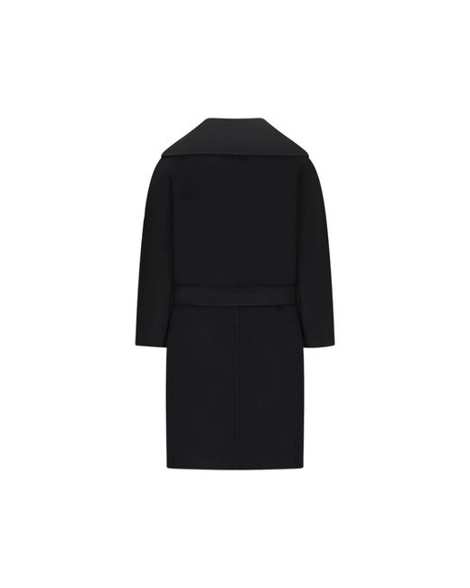 Max Mara Messi Wool Coat in het Black