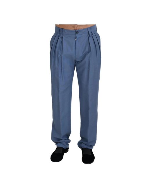 Dolce & Gabbana Elegante regular fit hose in blau in Blue für Herren
