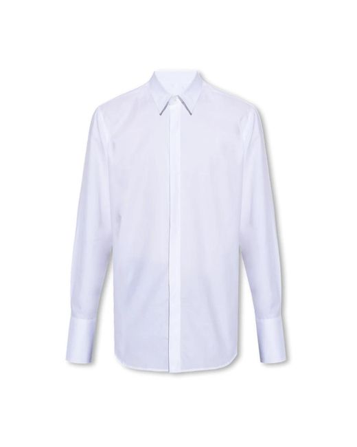 Ferragamo Overhemden ,Wit ,Katoen Overhemd Met Lange Mouwen En Knopen in het Blue voor heren