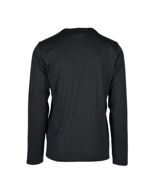 Magliette in seta e cotone di Emporio Armani in Black da Uomo