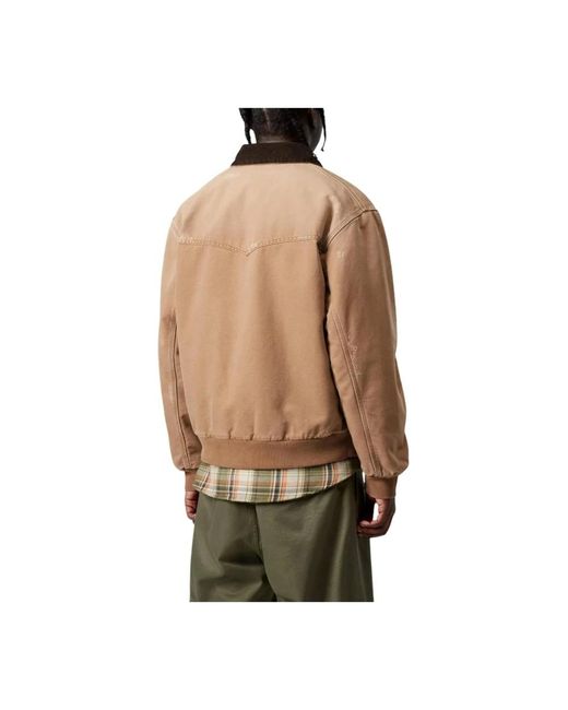 Carhartt Jassen ,Bruin ,Katoen Og Santa Fe Jacket in het Natural