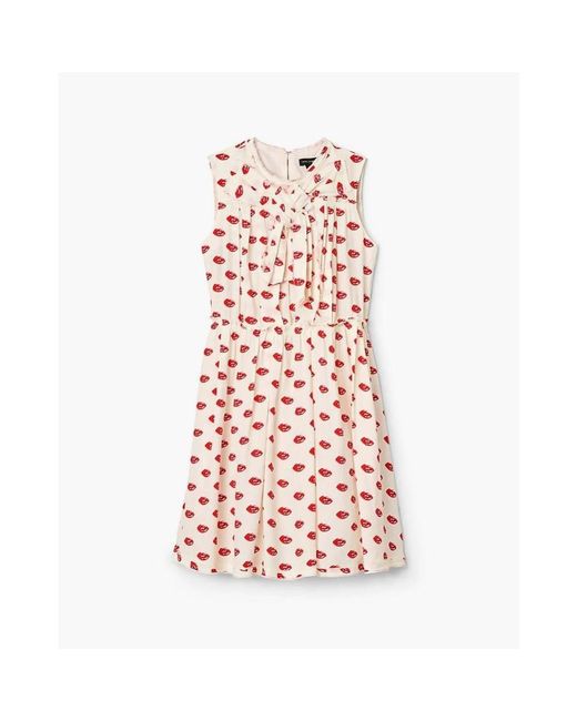 Marc Jacobs Kleedjes ,Lips Pleated Midi Dress in het Pink