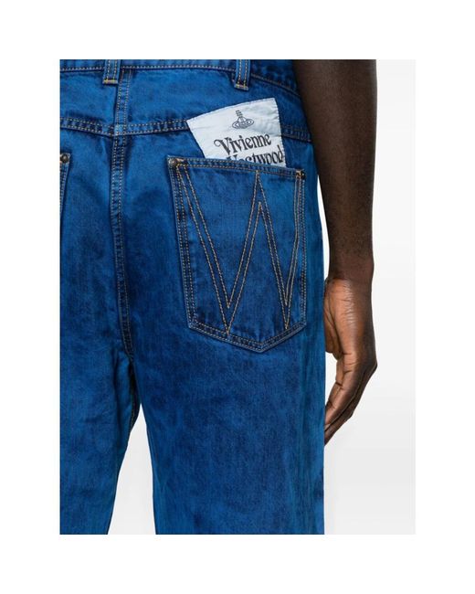 Vivienne Westwood Blaue acid wash denim jeans in Blue für Herren