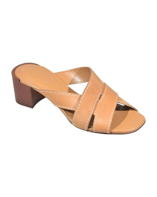 Tod's Pink Heeled Mules