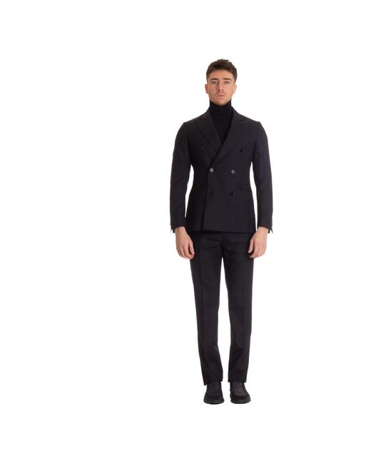 Lardini Black Double Breasted Suits for men