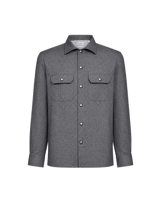 Brunello Cucinelli Gray Casual Shirts for men