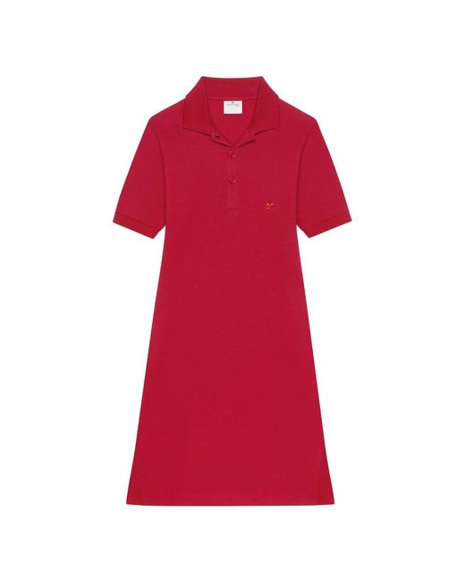 Courreges Kleedjes ,Rood ,Piqué Polo Jurk in het Red
