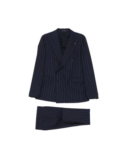 Tagliatore Kostuums ,Blauw ,Wol Pinstripe Double-Breasted Suit in het Blue voor heren