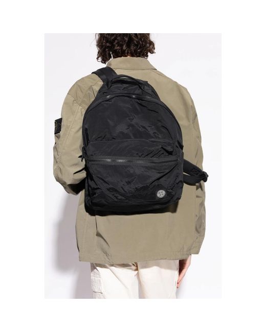 Stone Island Black Backpacks for men